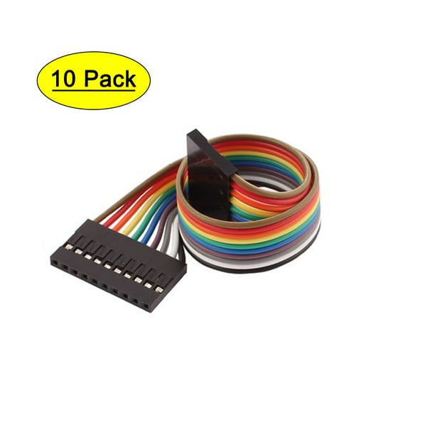3pcs Female to Female 10P Jumper Wire 2.54mm Pitch Ribbon Cable DIY 30cm Long